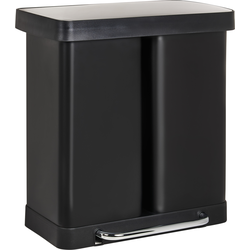 ECOSORT - Dubbele pedaalemmer - Zwart - 60 l - IJzer