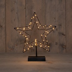 B.O.T. Metal 26 cmx6 cm 3D Star Black With 200Led Classic Warm