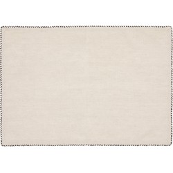 Kave Home - Set Sanpola van 2 placemats van beige linnen met stiksel