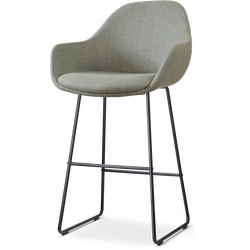 Nino-Mae barkruk groen - zwart onderstel - 75 cm