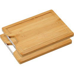 Kesper Bamboe houten groente/vlees snijplank - 2x - 23 x 33 cm - Snijplanken