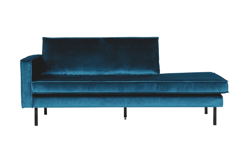 BePureHome Rodeo Daybed Left - Velvet - Blue - 85x203x86 - 