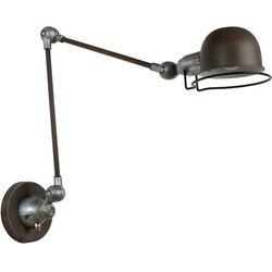 Vintage look roestbruin wandlamp E14 uittrekbaar