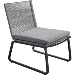 Kome lounge chair alu black/rope dark grey/kurai - Yoi