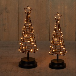 LED kerstbomen - 2x stuks - 3D - 30 en 36 cm - kerstverlichting - kerstverlichting figuur