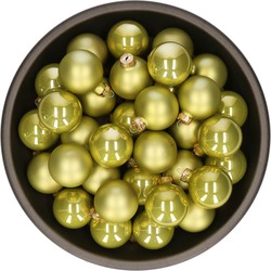 Kerstballen set van glas 36x stuks oasis groen 6 cm - Kerstbal