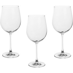 Set van 6x grote wijnglazen voor rode wijn 610 ml van glas - Wijnglazen