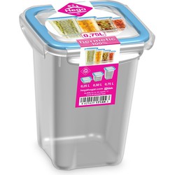 2x Voedsel plastic bewaarbakje 0,75 liter transparant - Vershoudbakjes