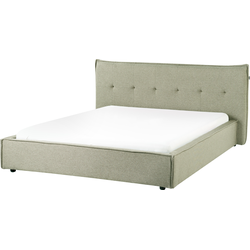 LESTRE - Tweepersoonsbed - Groen - 160 x 200 cm - Linnen