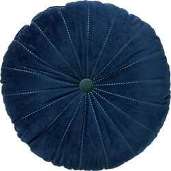 Dutch Decor MAAN - Sierkussen rond velvet Insignia Blue 50 cm - blauw