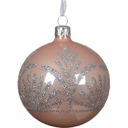 Kerstballen glas d8 cm poederroze F