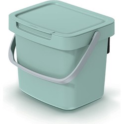 Keden GFT aanrecht afvalbak - mintgroen - 3L - afsluitbaar - 19 x 17 x 15 cm - klepje/hengsel - Prullenbakken