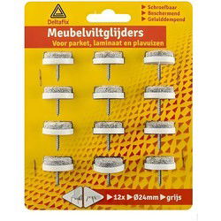 Meubelviltglijder grijs 24mm 12st