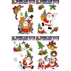 2x stuks kerst decoratie stickers kerstman plaatjes set - Feeststickers