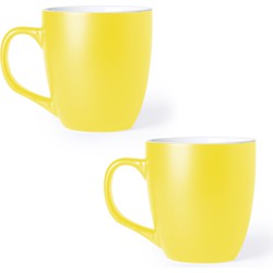 10x Gele drinkbekers/mokken geel 440 ml - Bekers