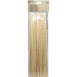 Sateprikkers - 100x - 30 cm - bamboe hout - spiezen - prikkers - bbq of grill spiesjes - prikkers (sate)