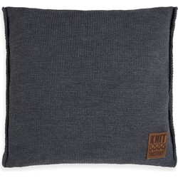Knit Factory Uni Sierkussen - Antraciet - 50x50 cm - Inclusief kussenvulling