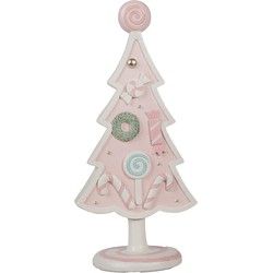 Clayre & Eef Kerstdecoratie Kerstboom 25 cm Roze Kunststof