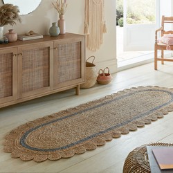 Loper - Grace Modern Jute Naturel / Grijs VLOERKLEED