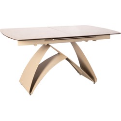 PTMD Shiva Grey ceramic diningtable extendable beigeleg