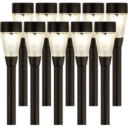 10x Buitenlamp/tuinlamp Jive 32 cm zwart op steker - Prikspotjes