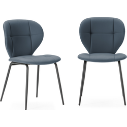 Set van 2 stoelen met zwarte metalen poten L50 cm - MAURA
