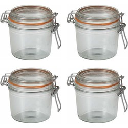 5x stuks luchtdichte weckpot transparant glas 350 ml - Weckpotten