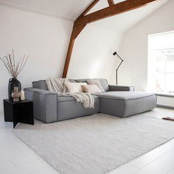 Vloerkleed Gerecycled Materiaal Ciro Beige/Wit Grijs/Antraciet - Gerecycled-materiaal