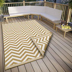 Omkeerbaar Laagpolig vloerkleed - Binnen en buitenkleed - Palma - Okergeel - 120x170 cm