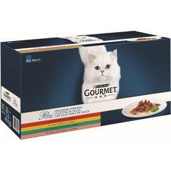 Perle mini filets in saus met kip, met rund, met konijn, met zalm 60x85g kattenvoer