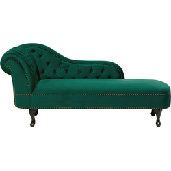 NIMES - Chaise longue - Donkergroen - Linkerzijde - Fluweel