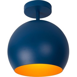 Schattige bolvormige blauwe plafondlamp 25 cm E27
