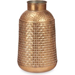 Giftdecor Bloemenvaas Antique Roman - goud - metaal - D22 x H39 cm - Vazen