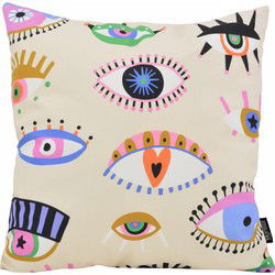 Colorful Eyes Creme | 45 x 45 cm | Kussenhoes | Katoen/Polyester
