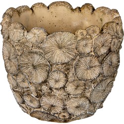 Clayre & Eef Bloempot  Ø 16x15 cm Grijs Steen Rond Bloempot binnen