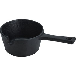 Gietijzeren mini saus/tapas/serveerpannetje met steel - D9,5 cm - Braadpannen