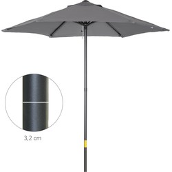 4goodz Parasol Ø196 cm - Zeshoekige parasol voor Strand Balkon Tuin - Donkergrijs