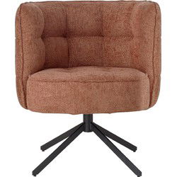 PTMD Eetkamerstoel Odin - 67x67x85 cm - Textiel - Roest