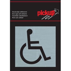 Route Alu Picto 80 x 80 mm Sticker rolstoel - Pickup