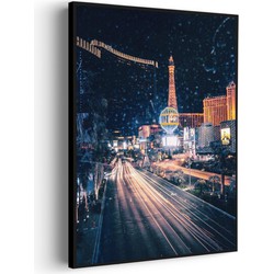Muurwerken Akoestisch Schilderij - Las Vegas at Night - Geluidsdempend Wandpaneel - Wanddecoratie - Geluidsisolatie - PRO (AW 0.90) XXL (107X150)