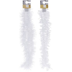 6x Witte folieslingers grof 180 cm - Kerstslingers