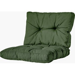 2L Home & Garden Loungekussen set Olijf Groen - 2 delig - zit- en rugkussen