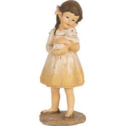 Clayre & Eef Beeld Meisje Beige Polyresin
