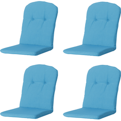 Madison -  Kuipstoelkussen Hoge Rug Panama aqua - Ca. 96x45 cm - Set van 4