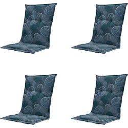 Madison -  Tuinstoelkussen Lage Rug Circle blue - Ca. 105x50 cm - Set van 4