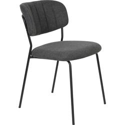 Housecraft Living Jolien Eetkamerstoelen Zwart/ Donkergrijs - Set van 2