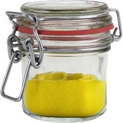 1x Glazen confituren mini pot/weckpot 100 ml met beugelsluiting en rubberen ring - Weckpotten