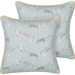 ARALES - Sierkussen set van 2 - Lichtgrijs - 45 x 45 cm - Katoen