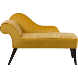 Beliani BIARRITZ - Chaise longue-Geel-Fluweel