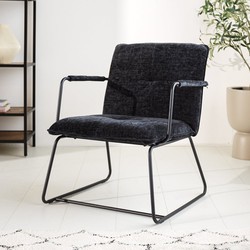 Fauteuil Hailey zwart chenille